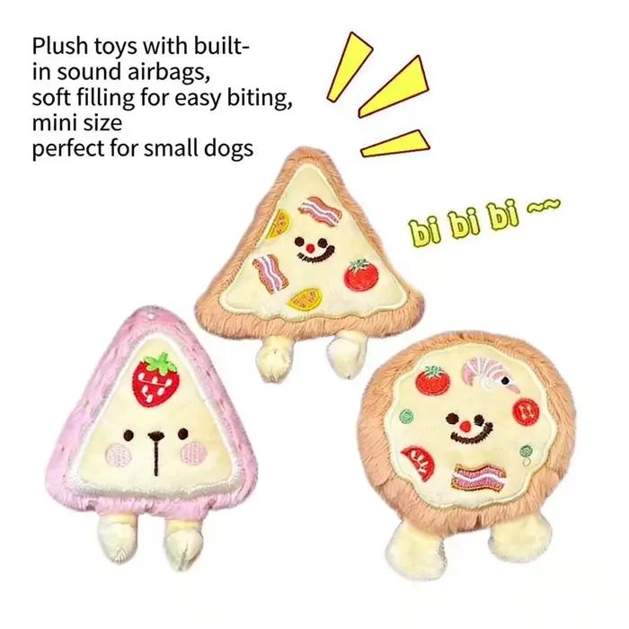 Jouet en peluche pour chien en forme de pizza