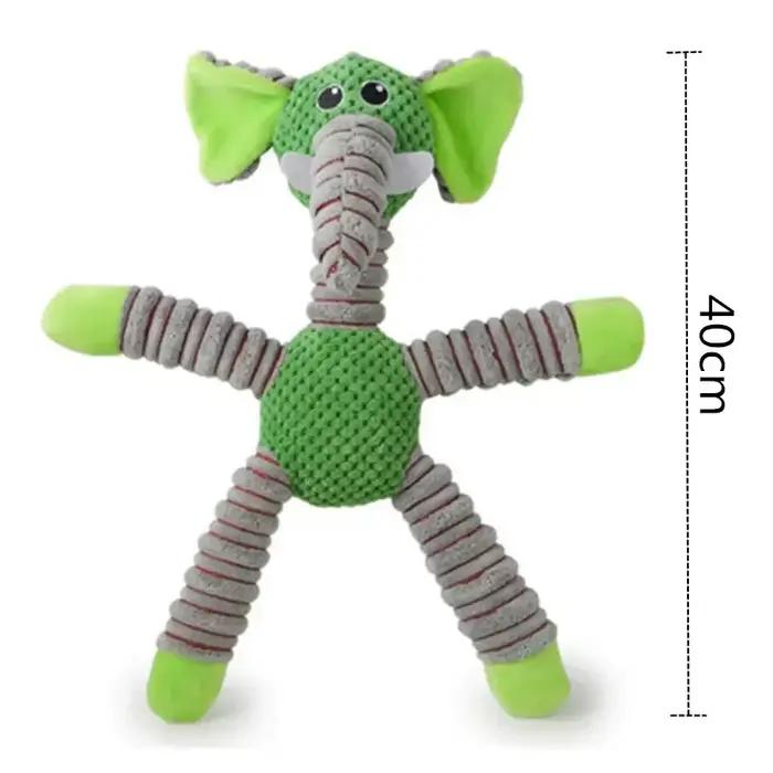 Grand chien indestructible son grinçant jouets animaux forme animal de compagnie doux en peluche à mâcher molaire jouet