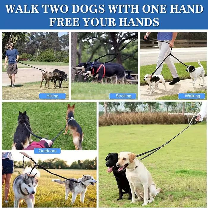 Laisses doubles pour chien de compagnie-coupleur de laisse
