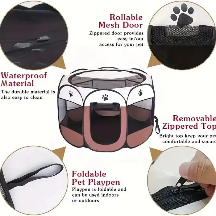 Clôture Octogonale pour Animaux de Compagnie