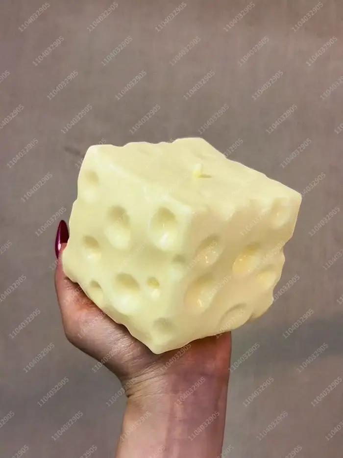 Boule anti-Stress Cube de fromage Jumbo, grand fromage façonnable, balle à presser, jouet Fidget sans rebond, ASMR sensoriel, Anti-Stress, cadeau de noël