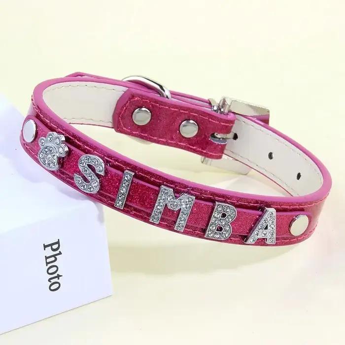Collier en cuir personnalisé pour petits et moyens chiens