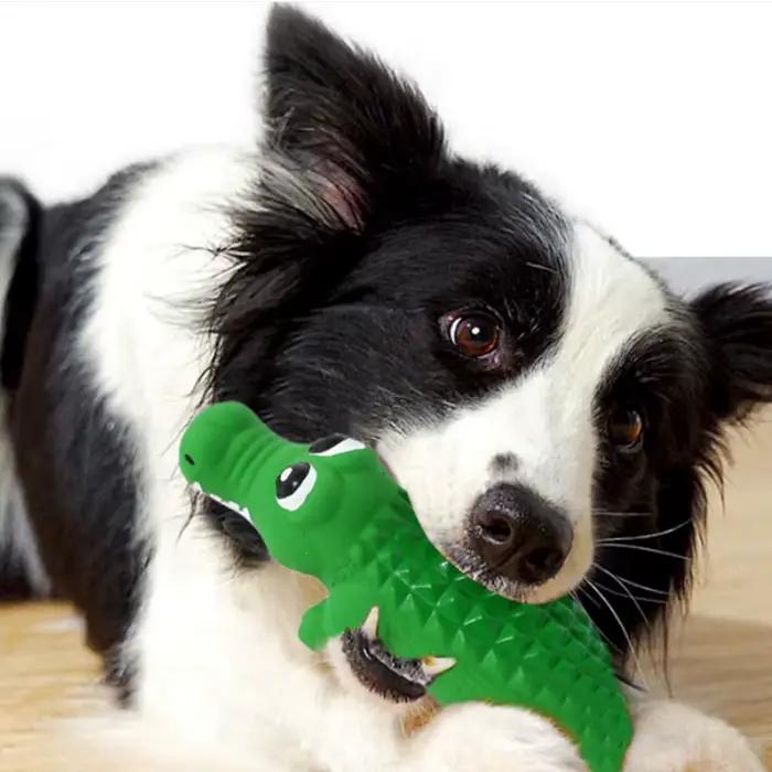 Jouet pour chien en caoutchouc crocodile qui couine