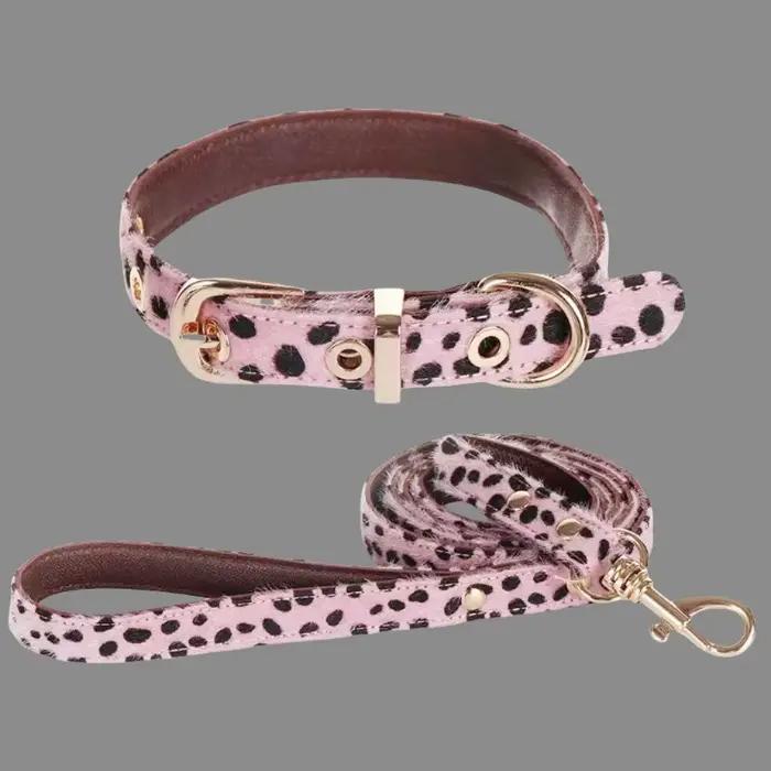Collier en crin imprimé léopard pour animaux de compagnie