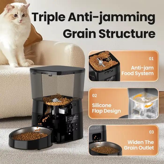 ROJECO mangeoire intelligente pour chien distributeur automatique de croquettes de nourriture