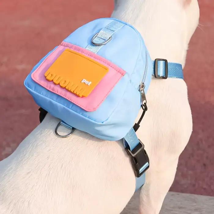 Sac à dos étanche pour animaux de compagnie, sac pour chiots avec harnais, collier de voyage en plein air, collations pour chiens, bouledogue français, accessoires pour chiens