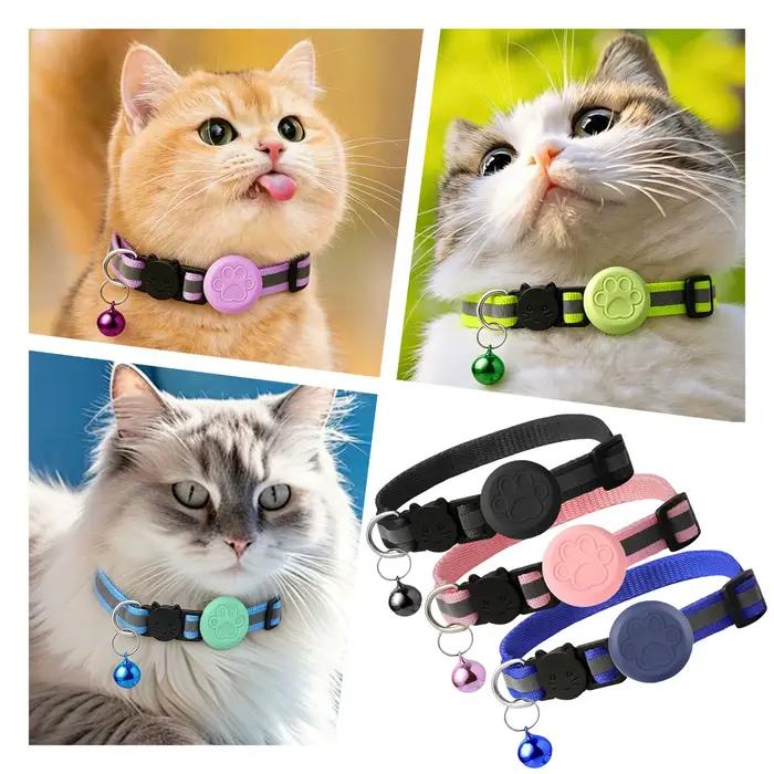 Collier de suivi GPS étanche pour animaux de compagnie avec bandes réfléchissantes, localisateur anti-perte à distance mondial pour la plupart des chats, chatons et petits chiens