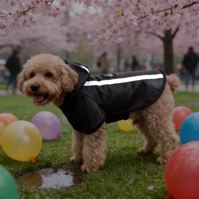 Imperméable noir pour chiens au printemps et en été. À utiliser pendant les saisons pluvieuses. Convient aux