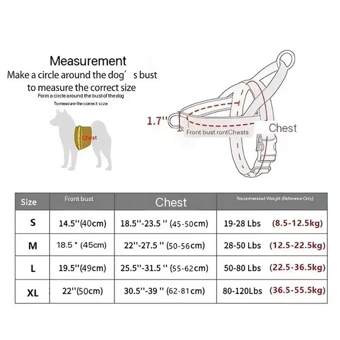 Harnais tactique anti-traction pour chien - Nylon 1000D réglable pour grands chiens