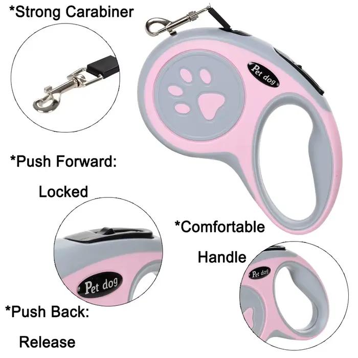 Laisse rétractable en Nylon pour animaux de compagnie