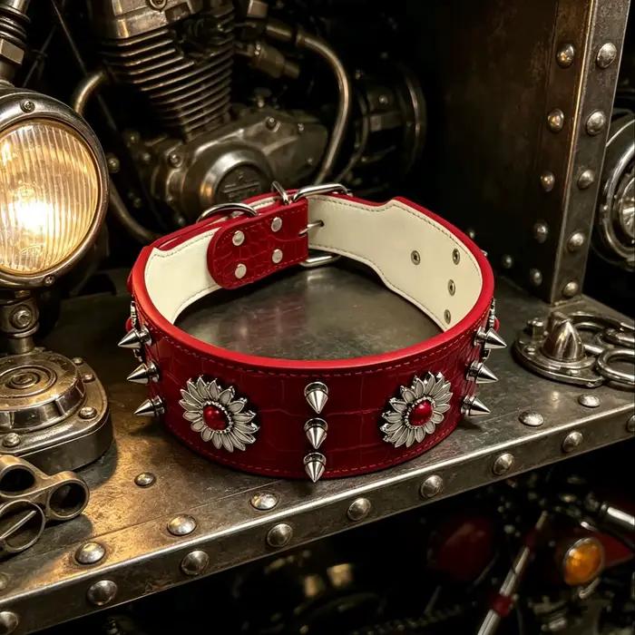 1 collier pour chien avec rivets