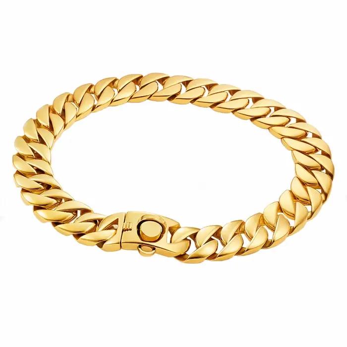 Grand collier doré pour chien