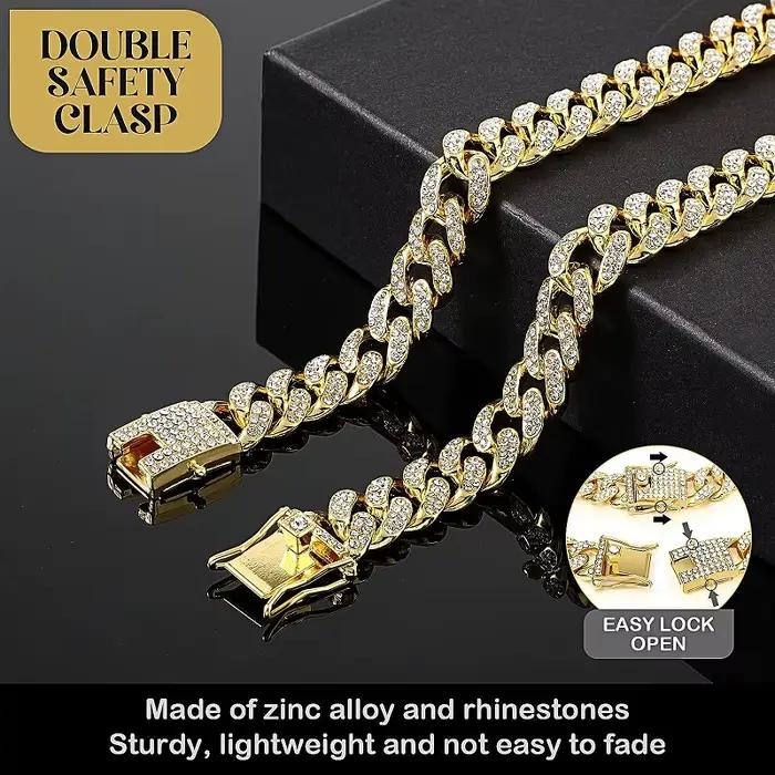 Collier de chaîne en métal doré pour animaux de compagnie