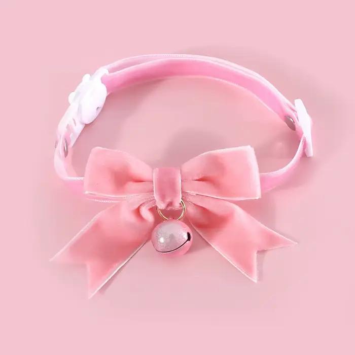 Collier en dentelle rose nickel é pour animal de compagnie