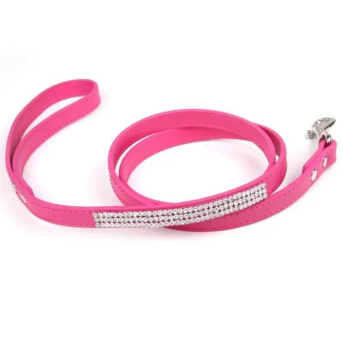 Mode strass chien laisse animal de compagnie Bling brillant chat chiot marche laisses plomb pour petits chiens chats Chihuahau Yorkshire Teddy 120 cm