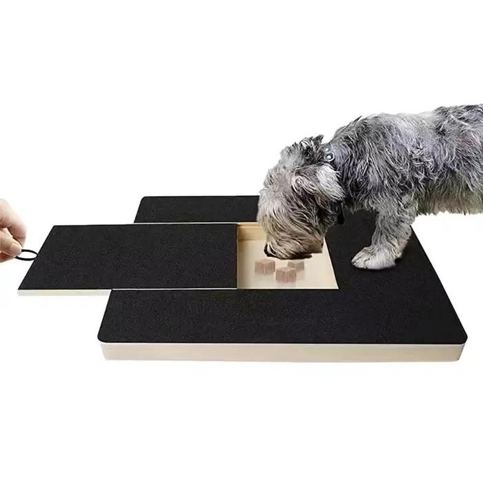 Planche à gratter pour ongles de chien, tampon de garniture d'ongles, planche à gratter en bois extractible pour animaux de compagnie, jouet boîte de friandises intégrée, planche de papier de verre po