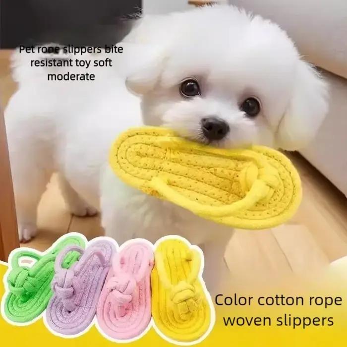 Jouet à nœud de pantoufle en corde de coton pour animaux de compagnie