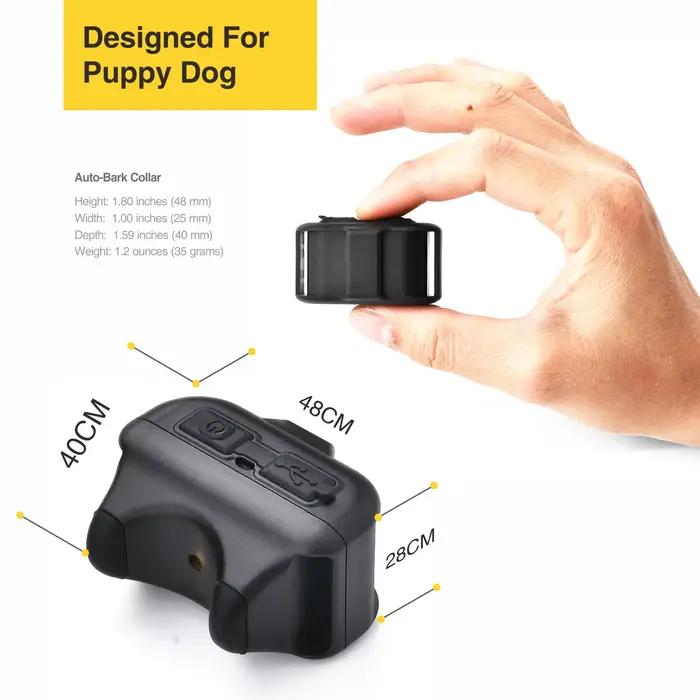 Collier électrique Rechargeable pour petit chien, Anti-aboiement automatique, entraînement pour chien, sans contrôle des aboiements, pour chiot, avec Mode choc