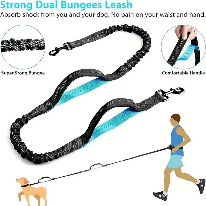 Restez mains libres et sûr avec notre laisse de course réglable pour chien – Parfaite pour chiens de taille moyenne et grande