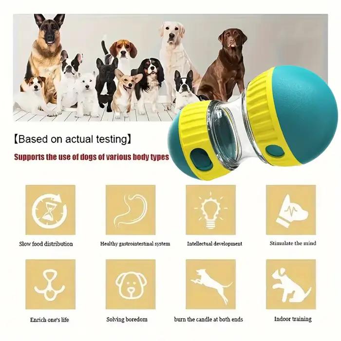 Jouet distributeur interactif de friandises pour chien, adapté à tous les types de mangeurs lents, jouets pour animaux de compagnie en plastique, apportant amusement et alimentation saine.