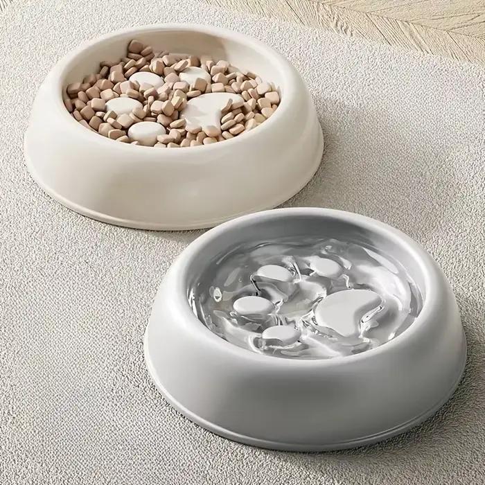 Bols à mangeoire lente Paw Print pour chiens