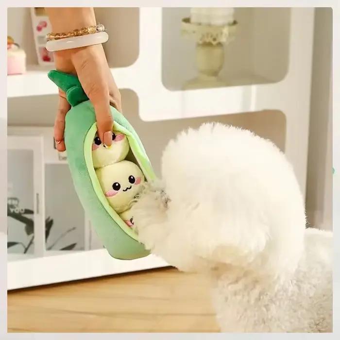 Jouet en peluche mignon en forme de coquille de pois pour chien