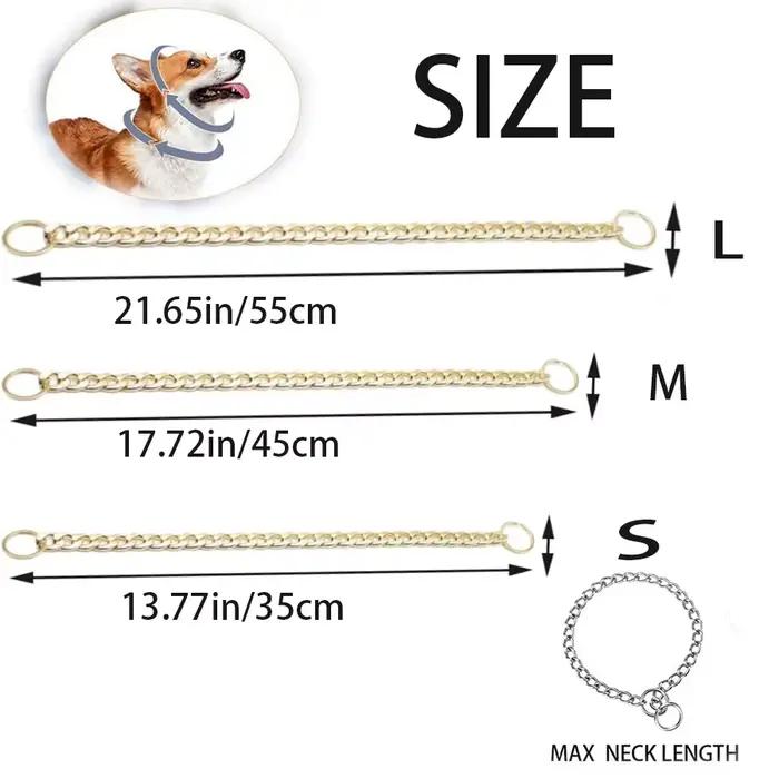Collier de chien élégant en chaîne à maillons dorés et argentés