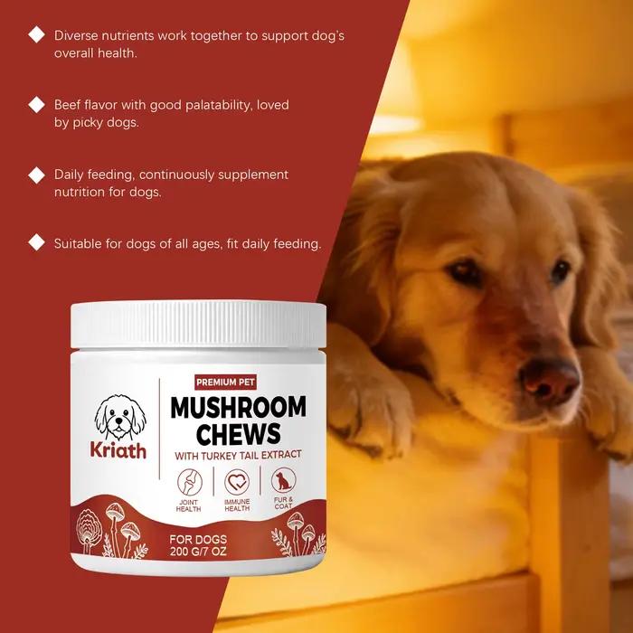 Friandises à mâcher pour chiens Kriath saveur bœuf : Améliore la vitalité de votre animal