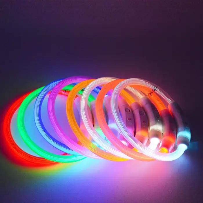 Collier pour chien en fibre optique LED PVC