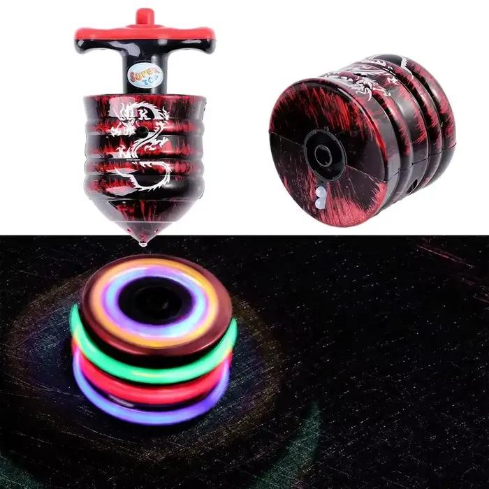 Jouets Flash lumière LED jouet sonore jouet électroluminescent ligne Laser Gyro filature Gyro Imitation bois Gyro musique Gyroscope musique Gyro