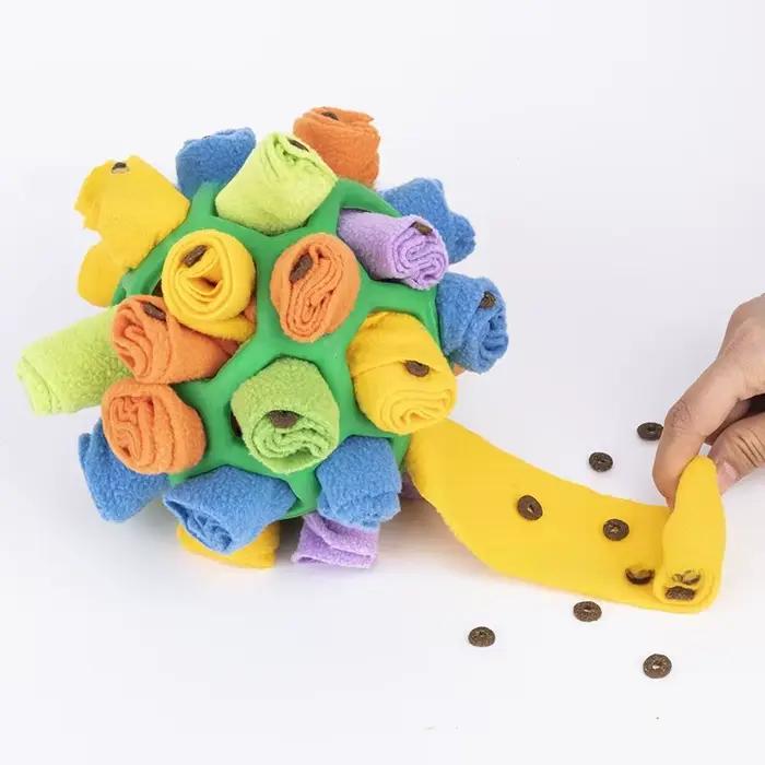Jouet de Mangeoire Lente pour Chien Balle à Frotter Puzzle Interactif