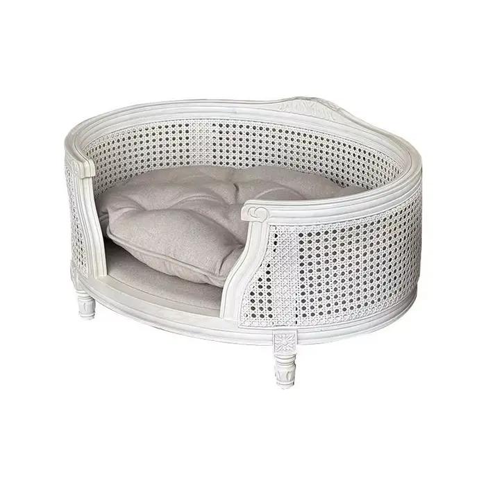 Canapé-lit classique pour chien et chat en bois massif avec coussin