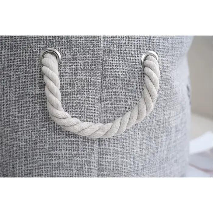 Grand panier de rangement pour jouets de chien en tissu simili lin - Organisateur rond spacieux