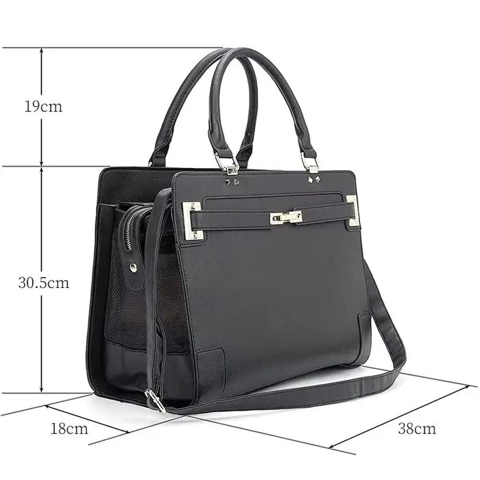 Sac à main de transport en cuir pour animaux de compagnie