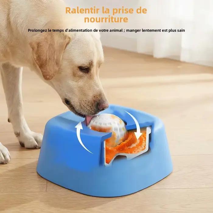 Jouets interactifs pour animaux de compagnie : Distributeur de nourriture à alimentation lente avec boule roulante