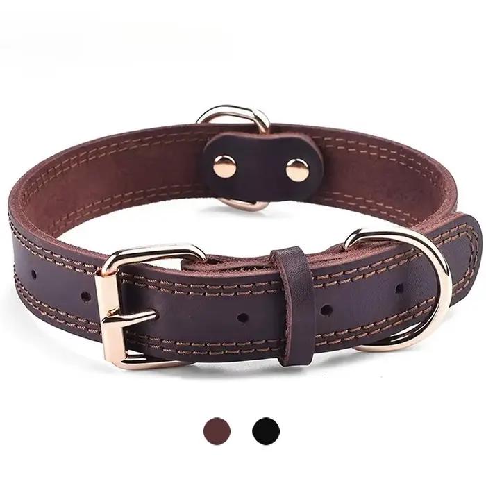 Collier pour chien en cuir véritable de qualité