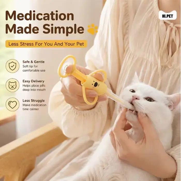 Distributeur de médicaments pour chats et chiens avec deux compartiments pour médicaments. Convient aux comprimés, capsules et médicaments liquides