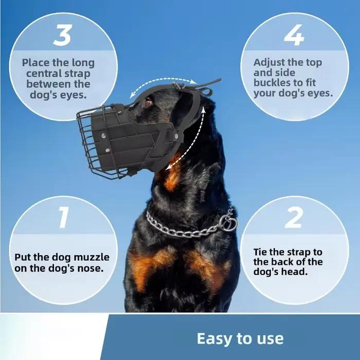 Muselière pour chien Les chiens moyens et grands peuvent ajuster la cage buccale anti-morsure et anti-aboiement non toxique et respirant et ne tombe pas