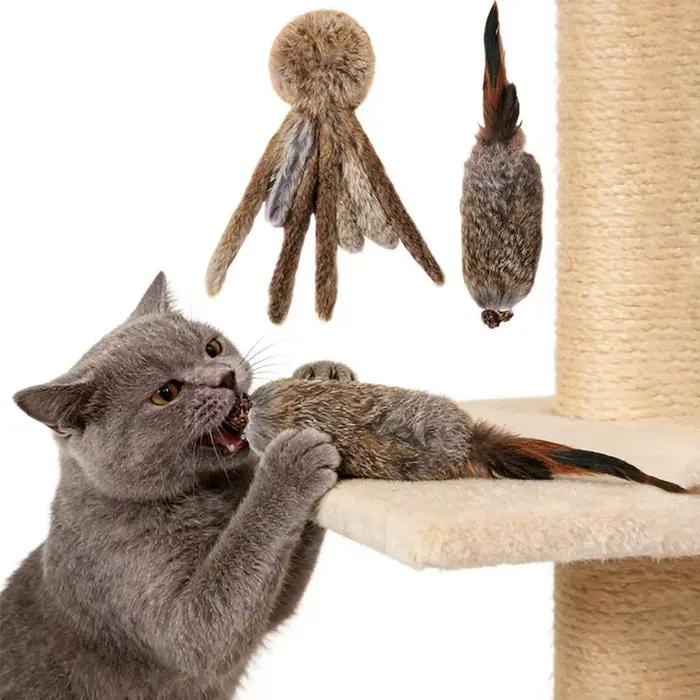 Jouets pour chats en fausse fourrure de lapin