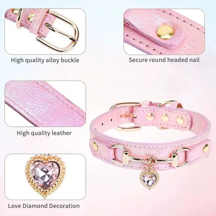 Collier délicat en cuir PU pour chien