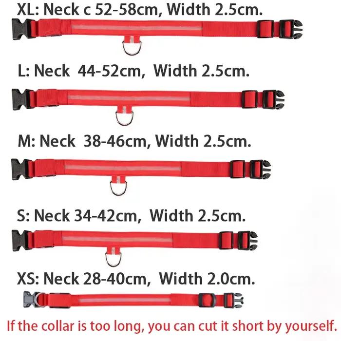 Collier pour chien lumière LED électronique sécurité nocturne Anti-perte Nylon réglable lumineux