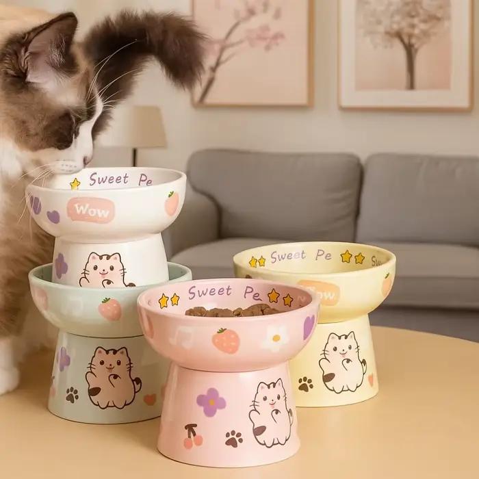 Bol en céramique pour chat anti-renversement
