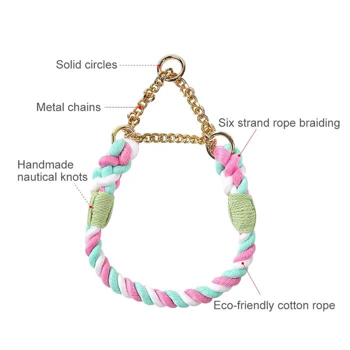 Collier de chien en coton tressé réglable