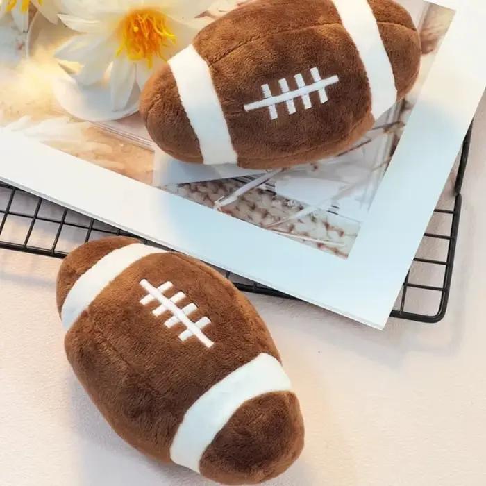 Jouet pour chien en forme de ballon de football et de rugby : Jouet interactif pour l'entraînement des chiots, jouet à mâcher pour soulager les dents et amuser les chiens énergiques