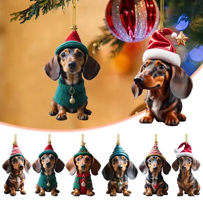 Ornements de Noël de chien mignon de dessin animé