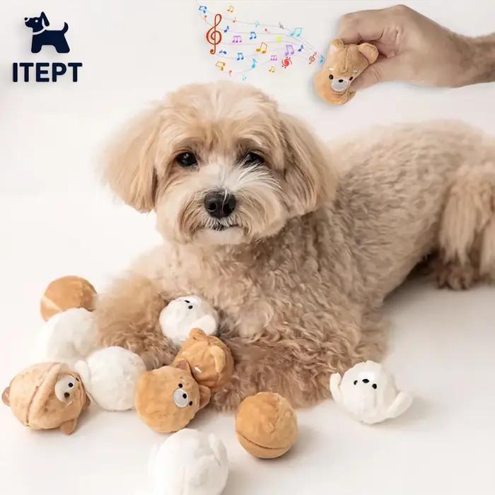 Jouet à bille pour chiot qui couine