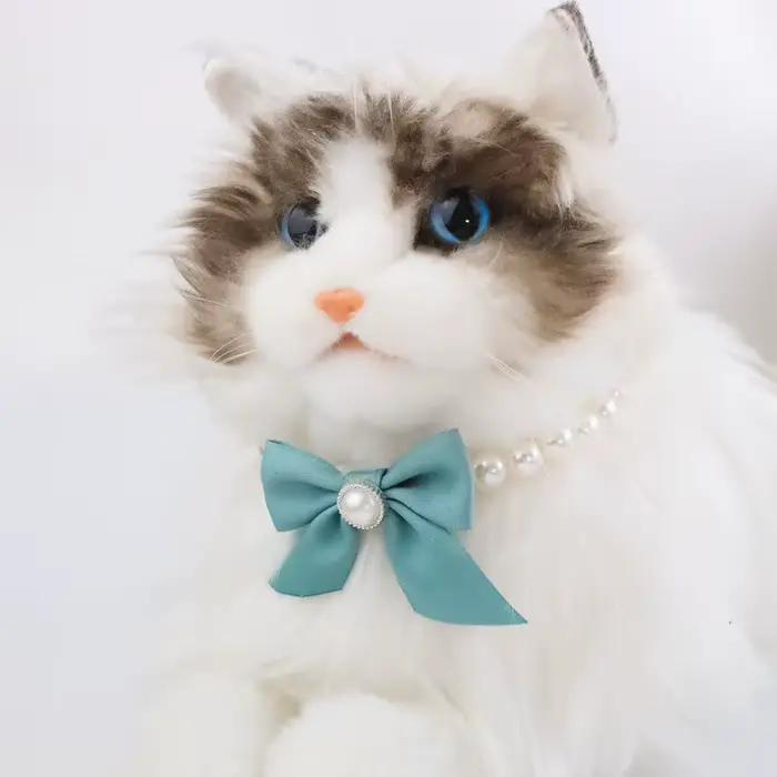 Collier avec nœud en perles pour animaux de compagnie