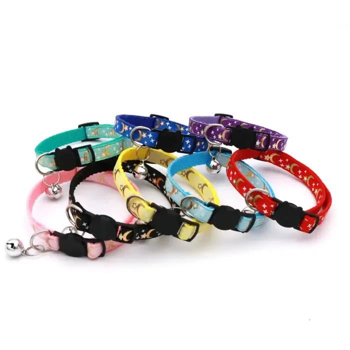 Collier pour chien et chat avec motif étoile et lune dorées