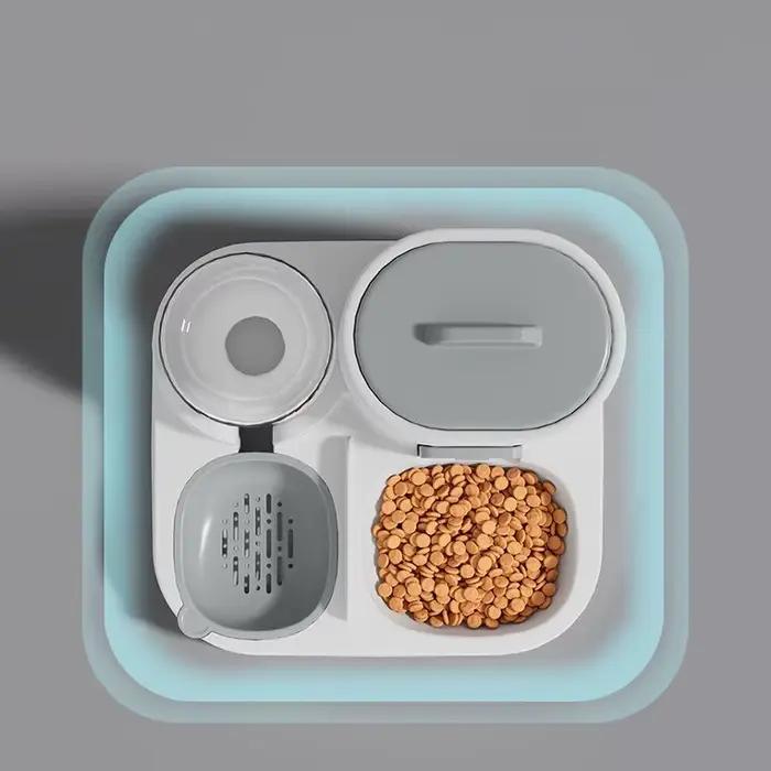 Distributeur d'eau et de nourriture 2-en-1 pour chats et chiens – Gamelle lisse pour animaux de compagnie