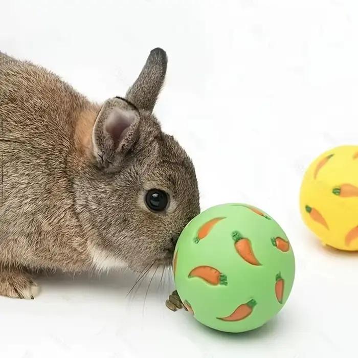 Balle distributrice de nourriture interactive pour lapin